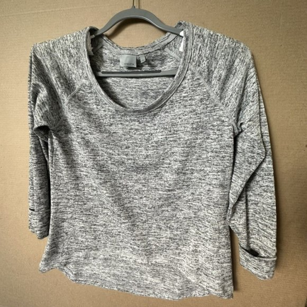 Athleta Size Large Pullover Womens Long Sleeve Gray Soft Sweater Cozy‎